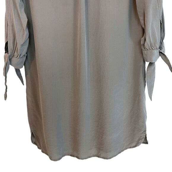 Club Monaco 100% Silk 1/2 Button Sleeve Tie Top - Picture 7 of 7